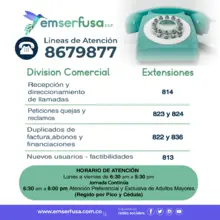 Horarios y extensiones de EMSERFUSA E.S.P.