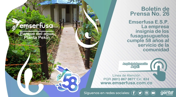 EMSERFUSA E.S.P. celebra 58 años al servicio de los fusagasugueños.
